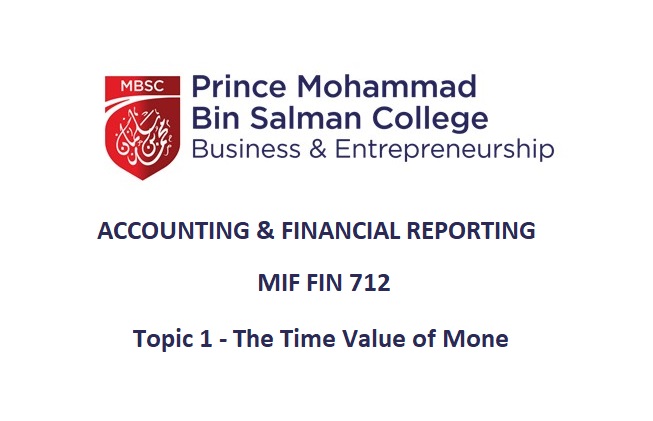 MIF FIN 712 - Time Value of Money - MBSC